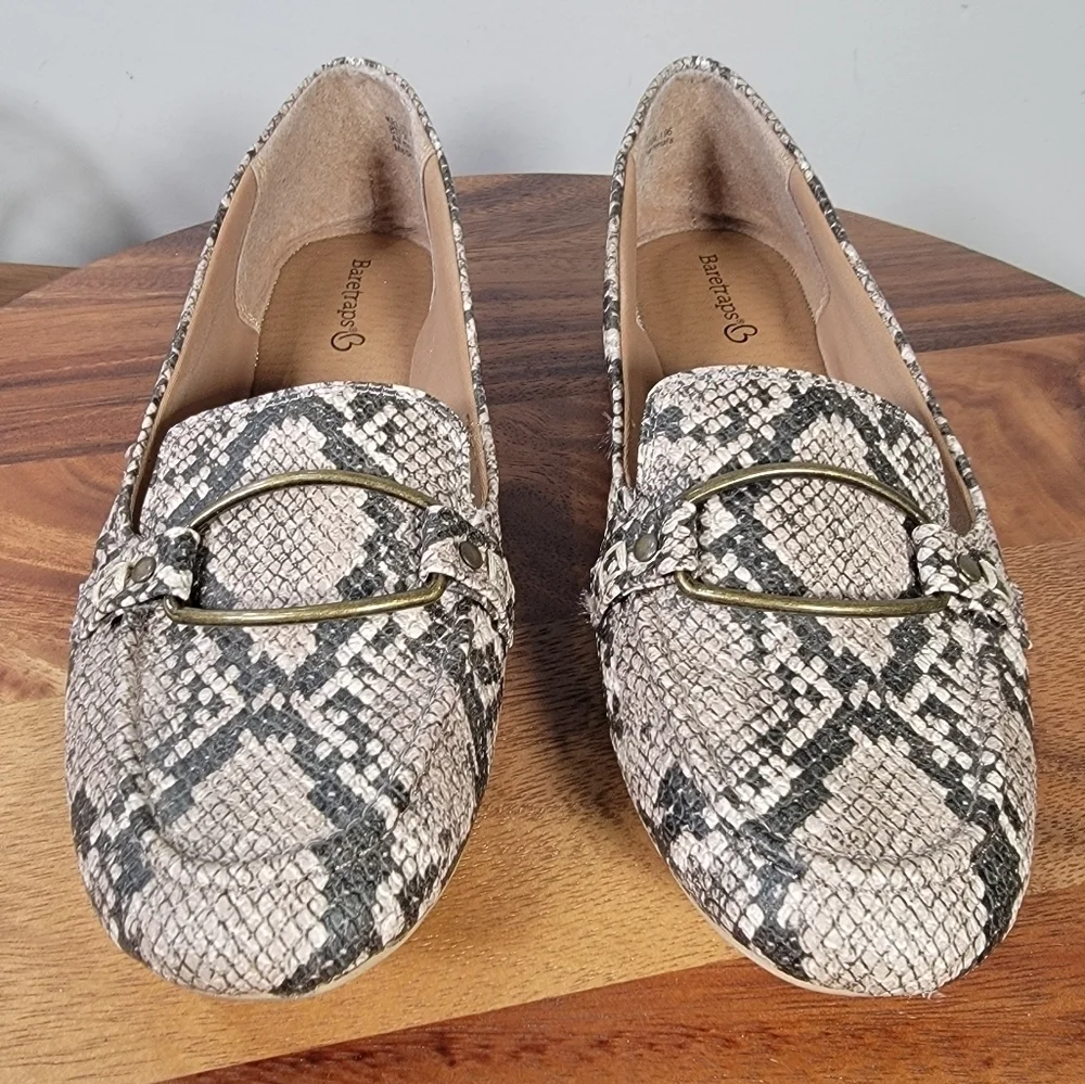 Baretraps Kellye Snakeskin Patterned Women's Loafers Size 8.5